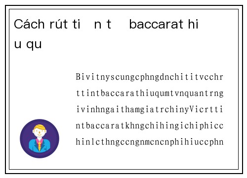 Cách rút tiền từ baccarat hiệu quả