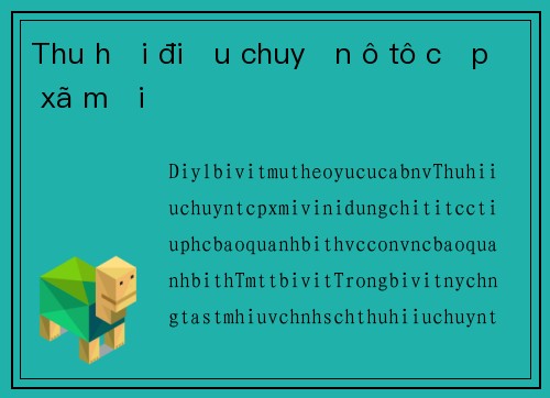 Thu hồi điều chuyển ô tô cấp xã mới